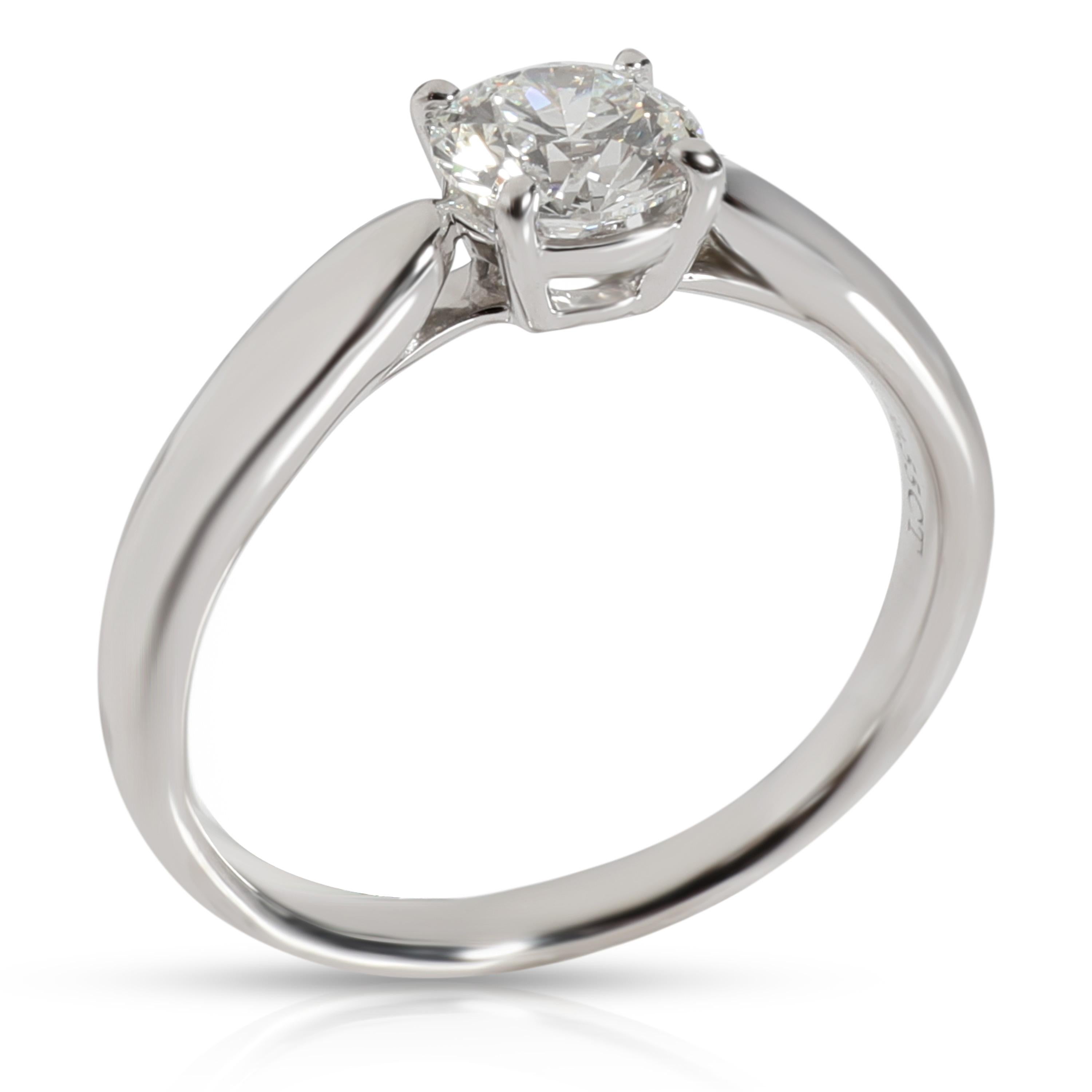 Round Cut Tiffany & Co. Harmony Diamond Engagement Ring in Platinum F VVS2 0.55 Carat