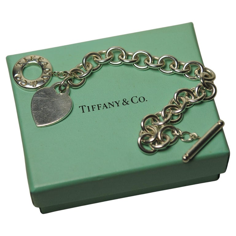 Tiffany Heart Bracelet Sterling Silver, Stamped Tiffany and Co In