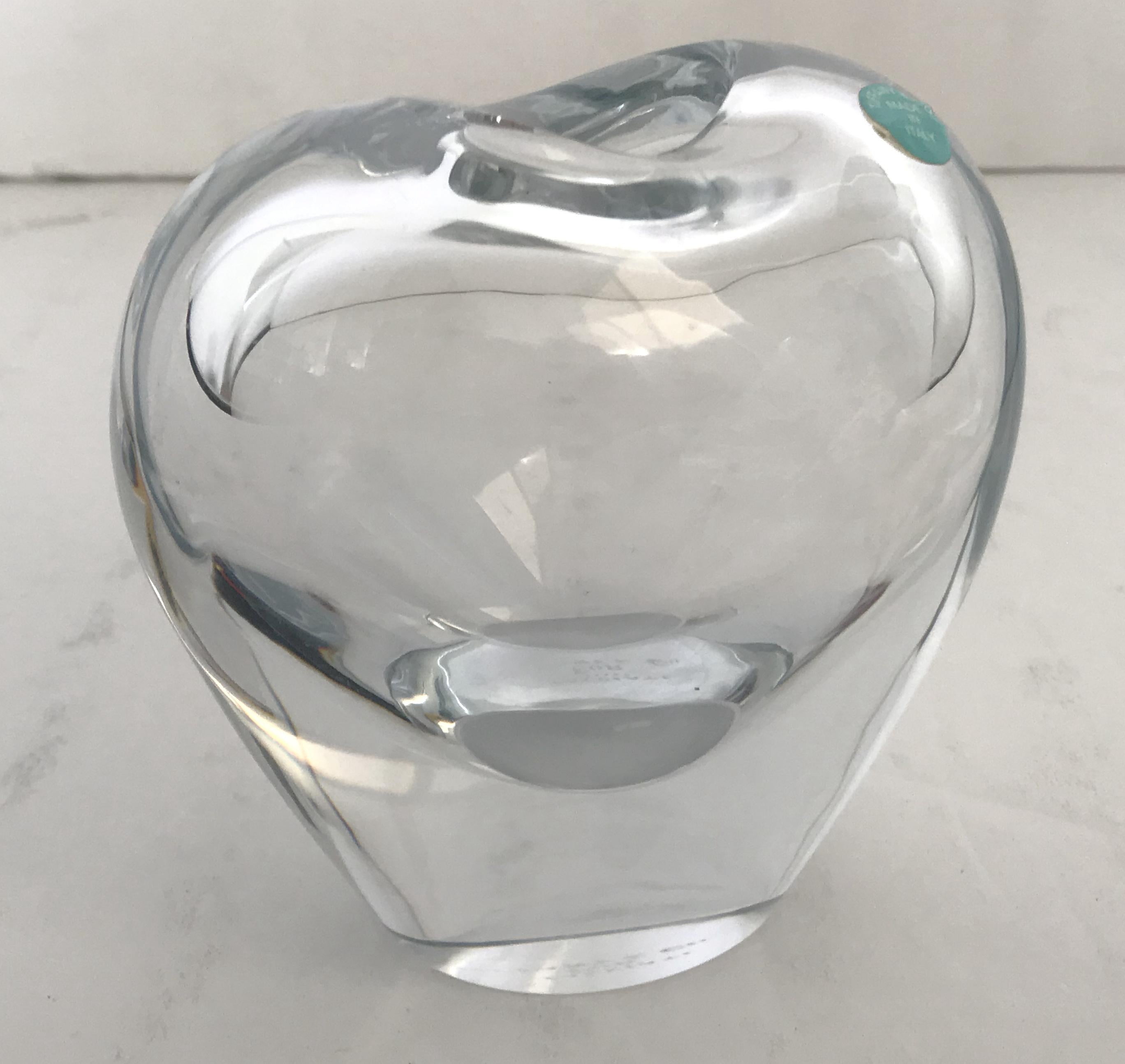 glass heart vase