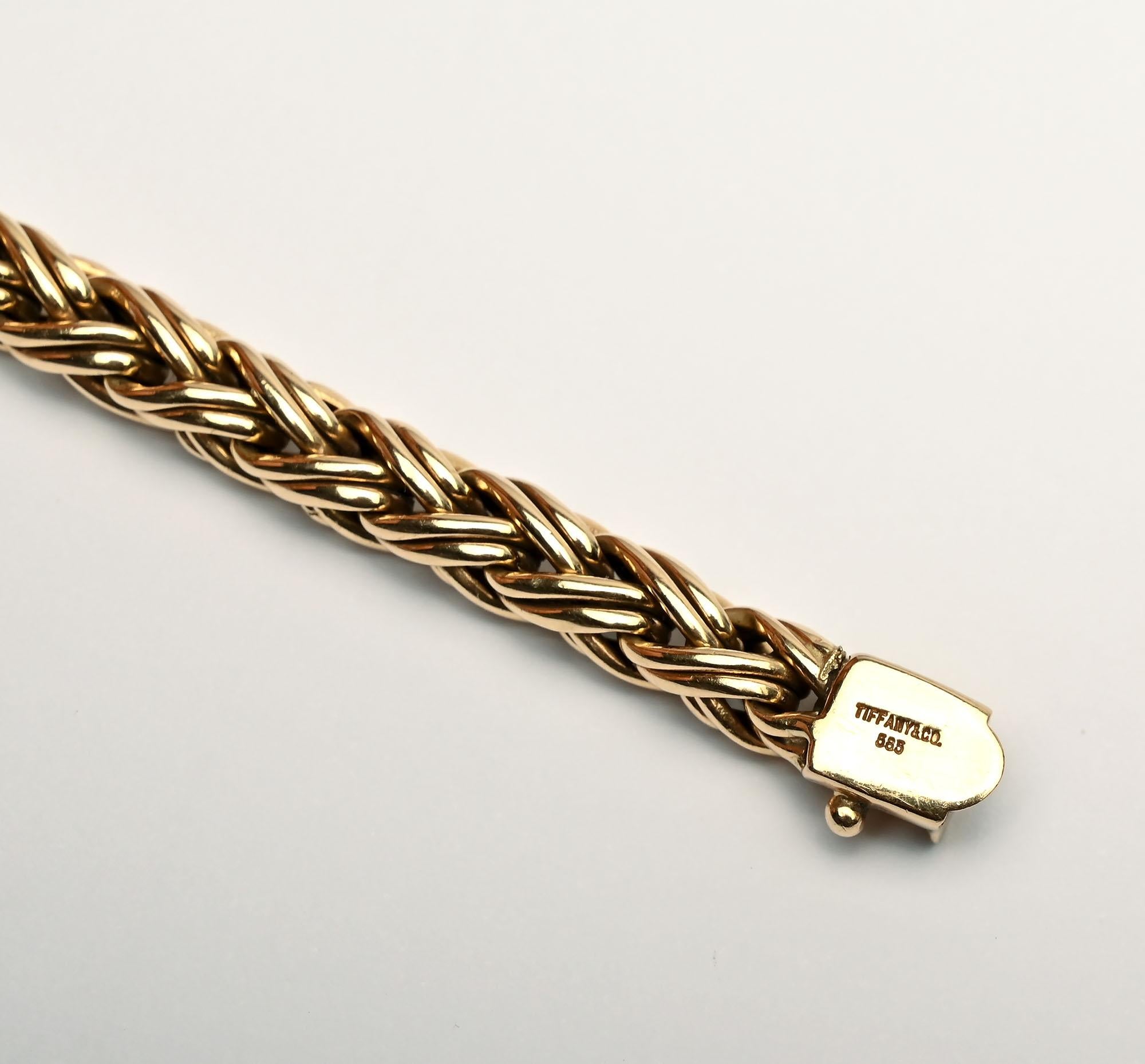 Women's Tiffany Herringbone Chain Gold Bracelet For Sale