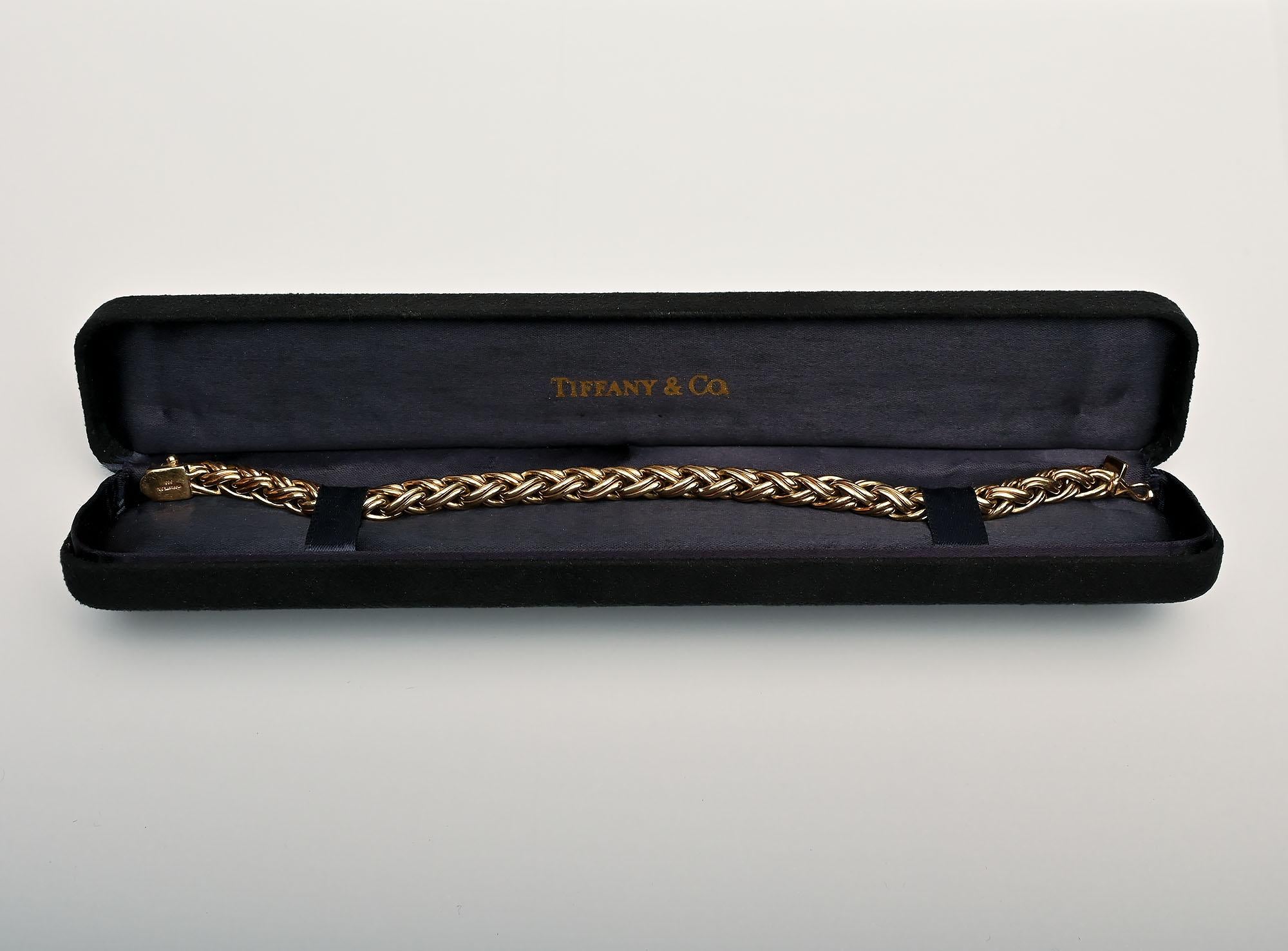 Tiffany Herringbone Chain Gold Bracelet For Sale 1
