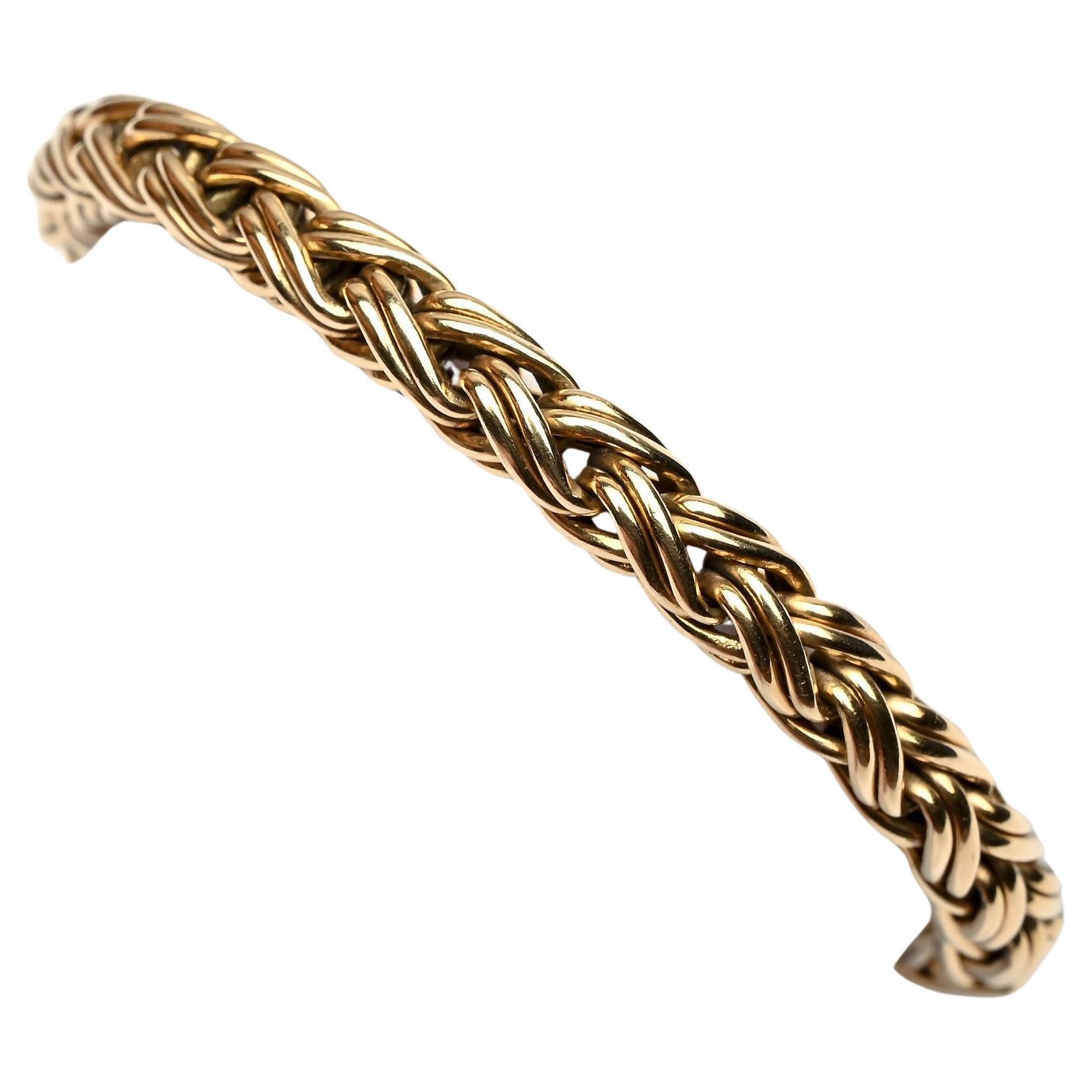 Tiffany Herringbone Chain Gold Bracelet For Sale