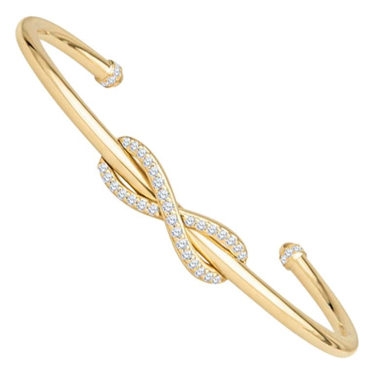 Tiffany Infinity Cuff, 0.39ctw Round Diamond 'D-F, VS-VVS' in 18kt Yellow Gold