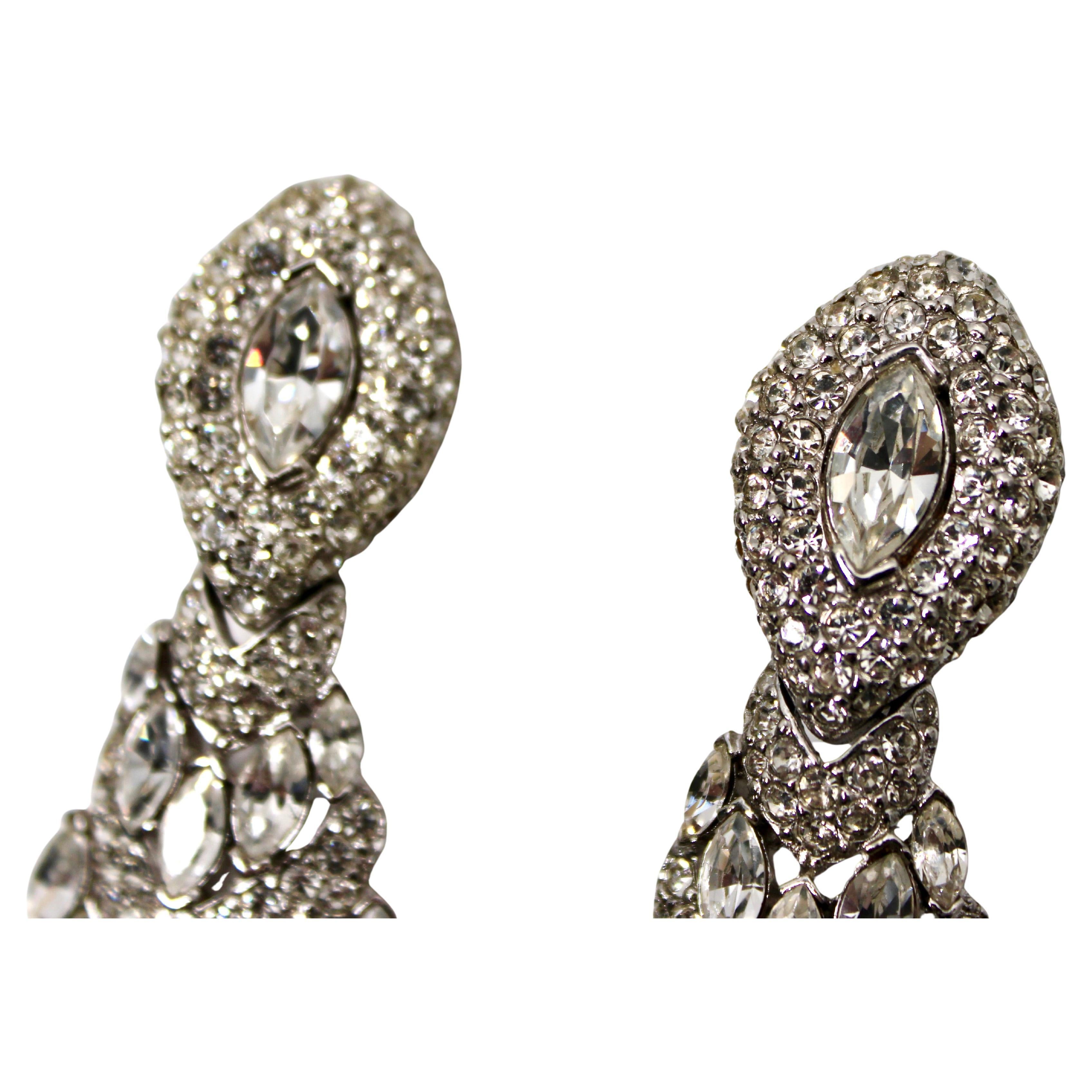 Orecchini a clip con cristalli e lampadari ispirati a Tiffany, circa anni '70 In condizioni buone in vendita a Scottsdale, AZ