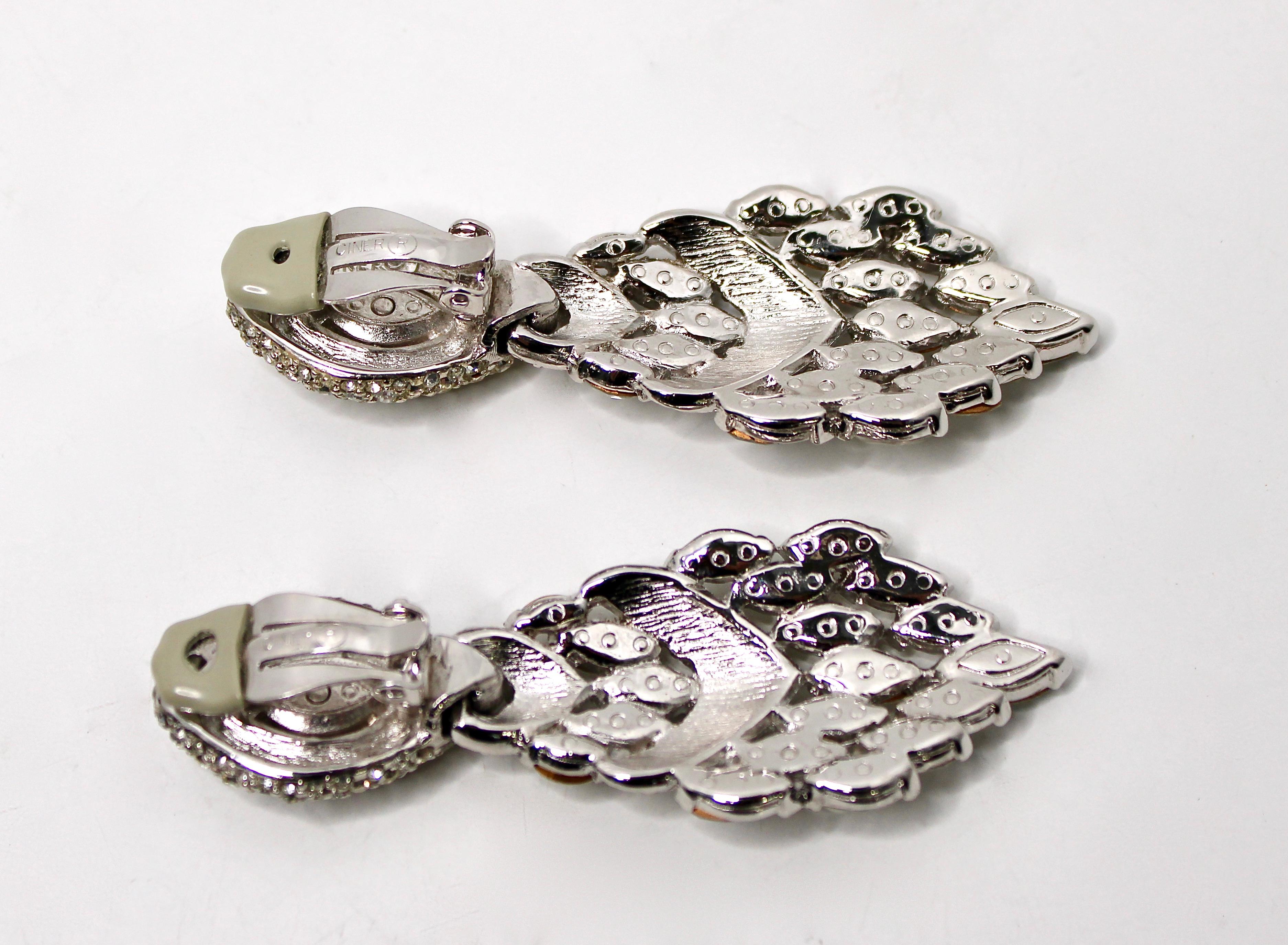 Orecchini a clip con cristalli e lampadari ispirati a Tiffany, circa anni '70 in vendita 2