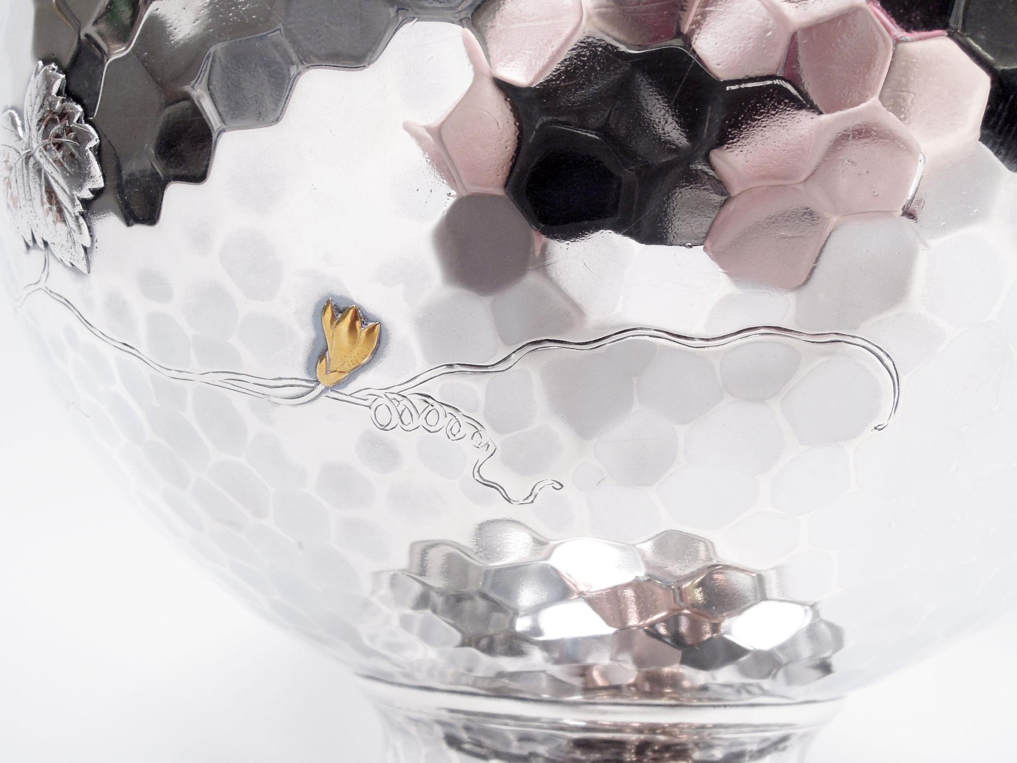 Tiffany Japonesque Gemischte Metall Käfer & Schmetterling Tafelaufsatz Schale im Angebot 1
