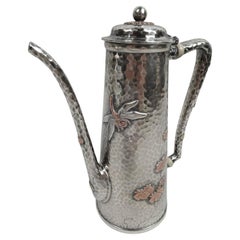 Tiffany Japonesque Mixed Metal Dragonfly Coffeepot 