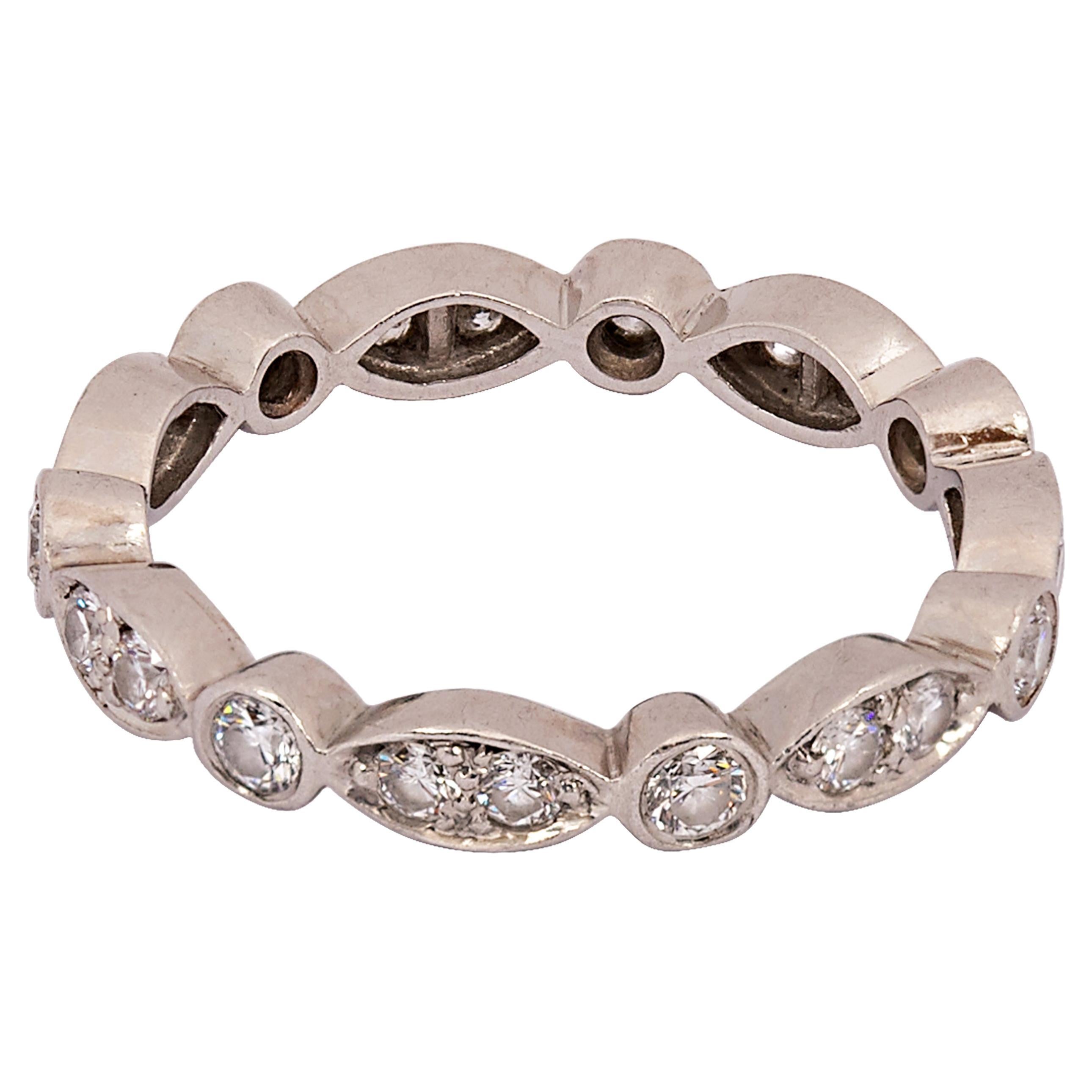 Tiffany Jazz Diamond Platinum Ring by Tiffany & Co Size 7