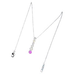 Tiffany Jazz graduated drop pendant pink sapphire diamonds Platinum necklace
