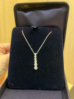 Tiffany Jazz Graduated Drop Platinum Diamond Pendant