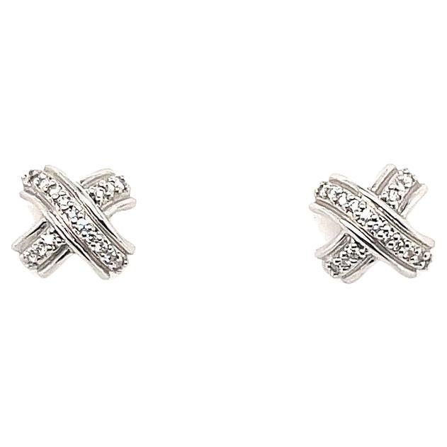 Tiffany & Co. Kiss Diamond White Gold Earrings