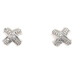Retro Tiffany & Co. Kiss Diamond White Gold Earrings