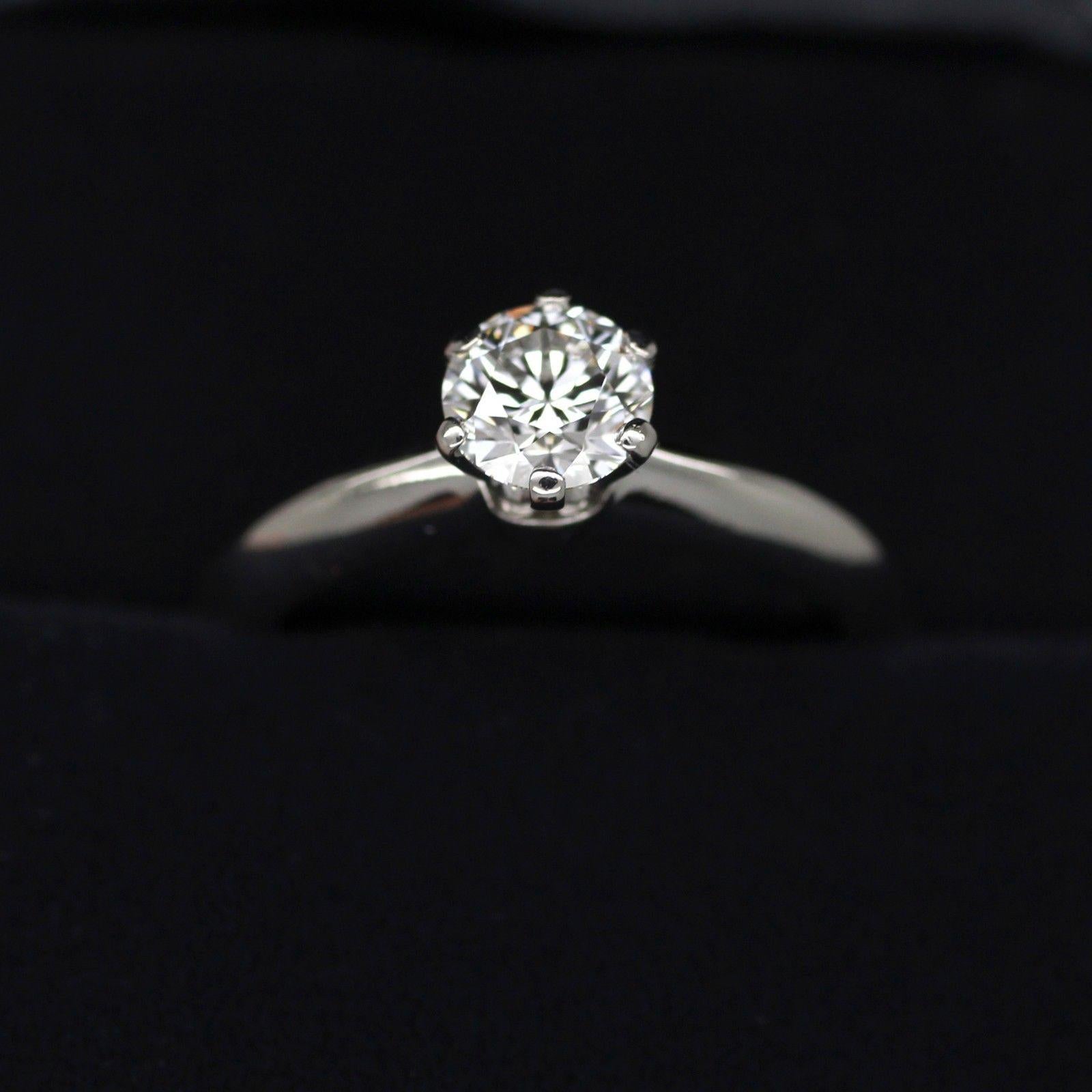 Tiffany & Co. Knife Edge Solitaire Round Diamond .64pts G VS2 In Excellent Condition In Los Angeles, CA