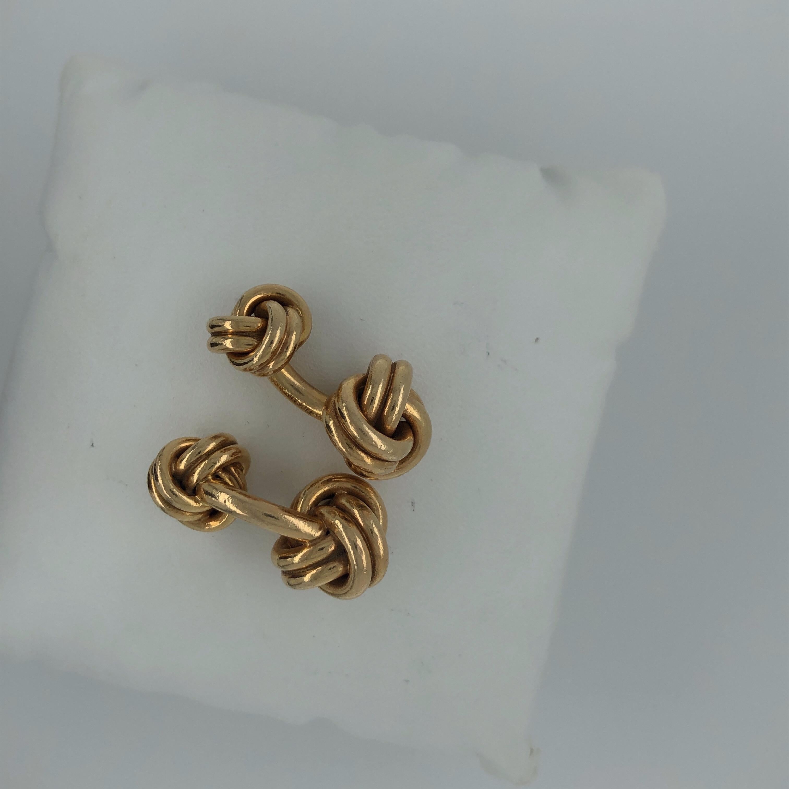 Tiffany 18K Yellow Gold Cufflinks.  Stamped Tiffany and CO.  