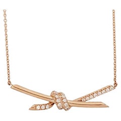 Tiffany Knot Pendant in Rose Gold with Diamonds