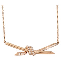 Tiffany Pendentif nœud en or rose avec diamants