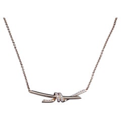 Tiffany Knot Pendant in Yellow Gold with Diamonds 18K Yellow Gold