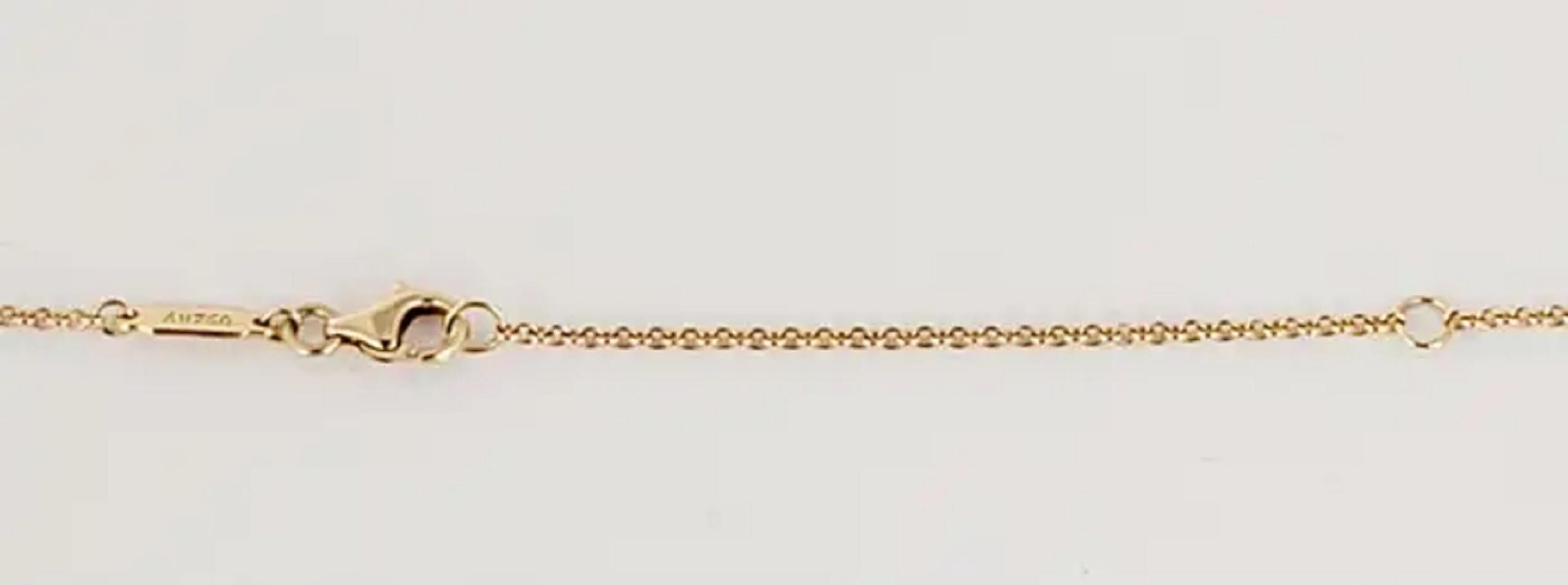 Brand Tiffany & co
18K Yellow Gold with round diamonds
Carat total weight :0.25
Diamond Clarity: VS1
Color Grade: F-G
Chain length: 17'' Long
Adjustable chain: 15-17'' Long
Weight: 6.8gr
Condition: New, never worn
Comes with Tiffany & co pendant