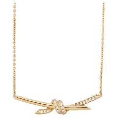 Tiffany Pendentif nœud en or jaune avec diamants