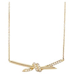 Tiffany Knot Pendant in Yellow Gold with Diamonds