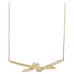 Tiffany Knot Pendant in Yellow Gold with Diamonds