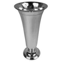 Tiffany Large American Art Deco Sterling Silver 16-Inch Vase