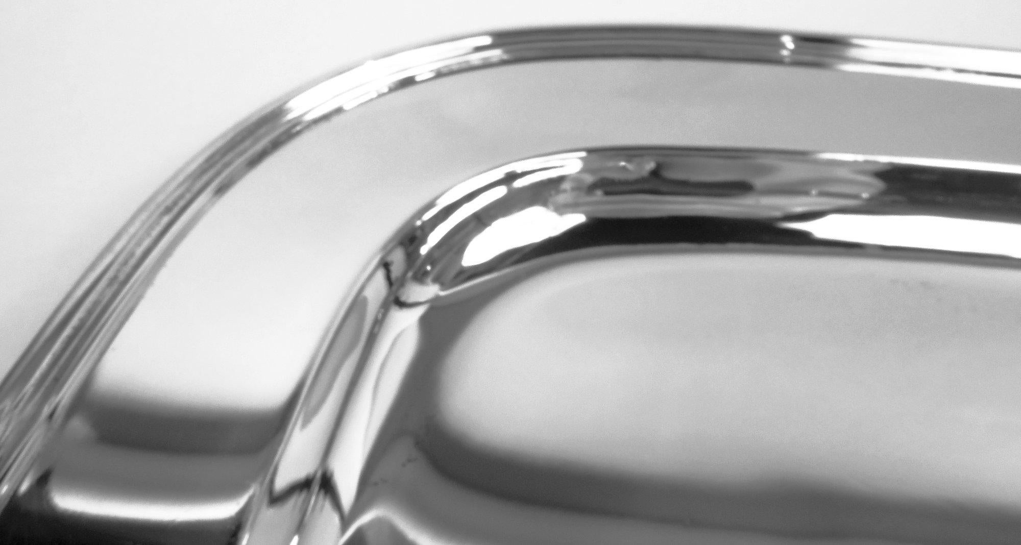 American Tiffany Large and Heavy Modern Sterling Silver Rectangular Tray For Sale