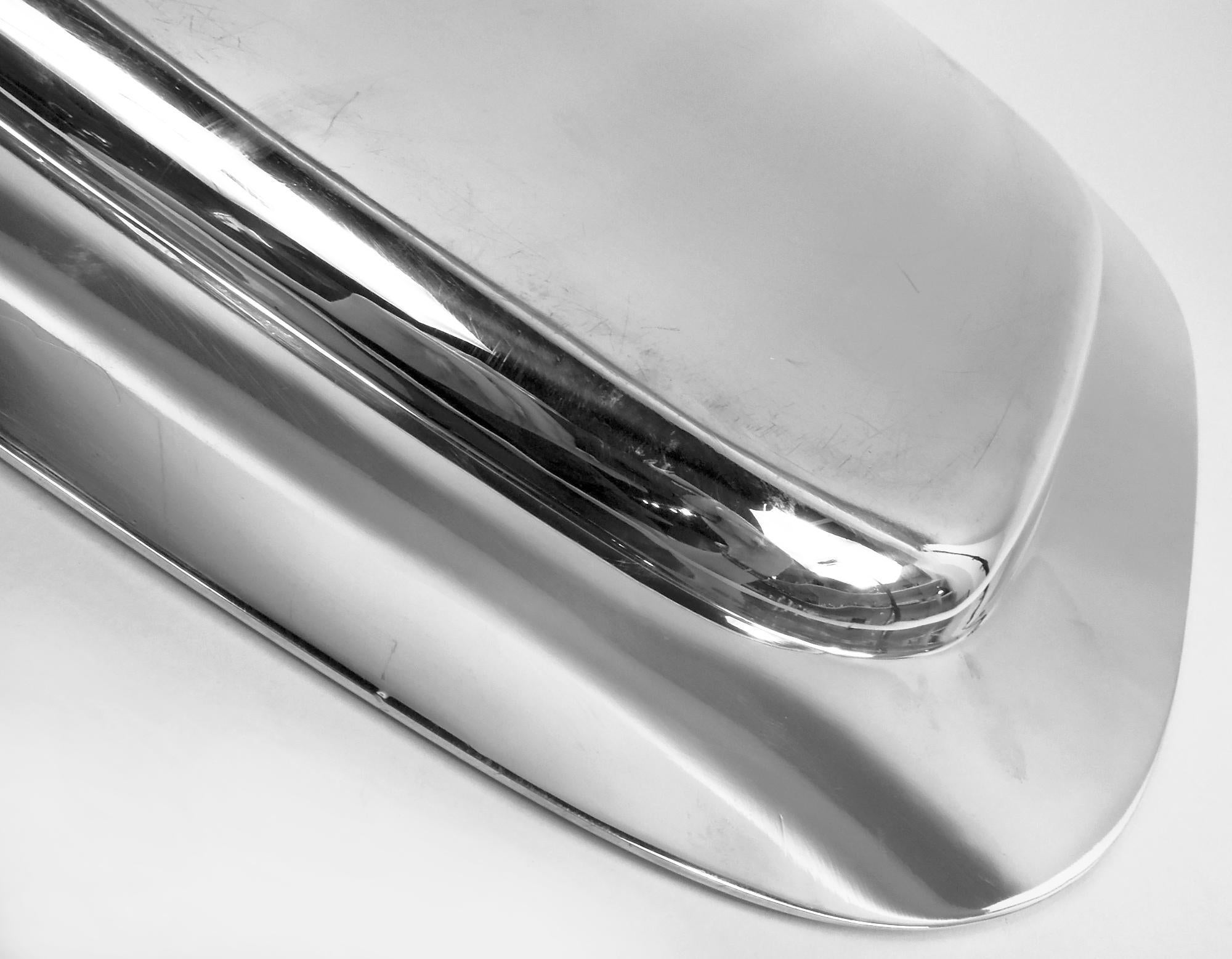 20th Century Tiffany Large and Heavy Modern Sterling Silver Rectangular Tray For Sale