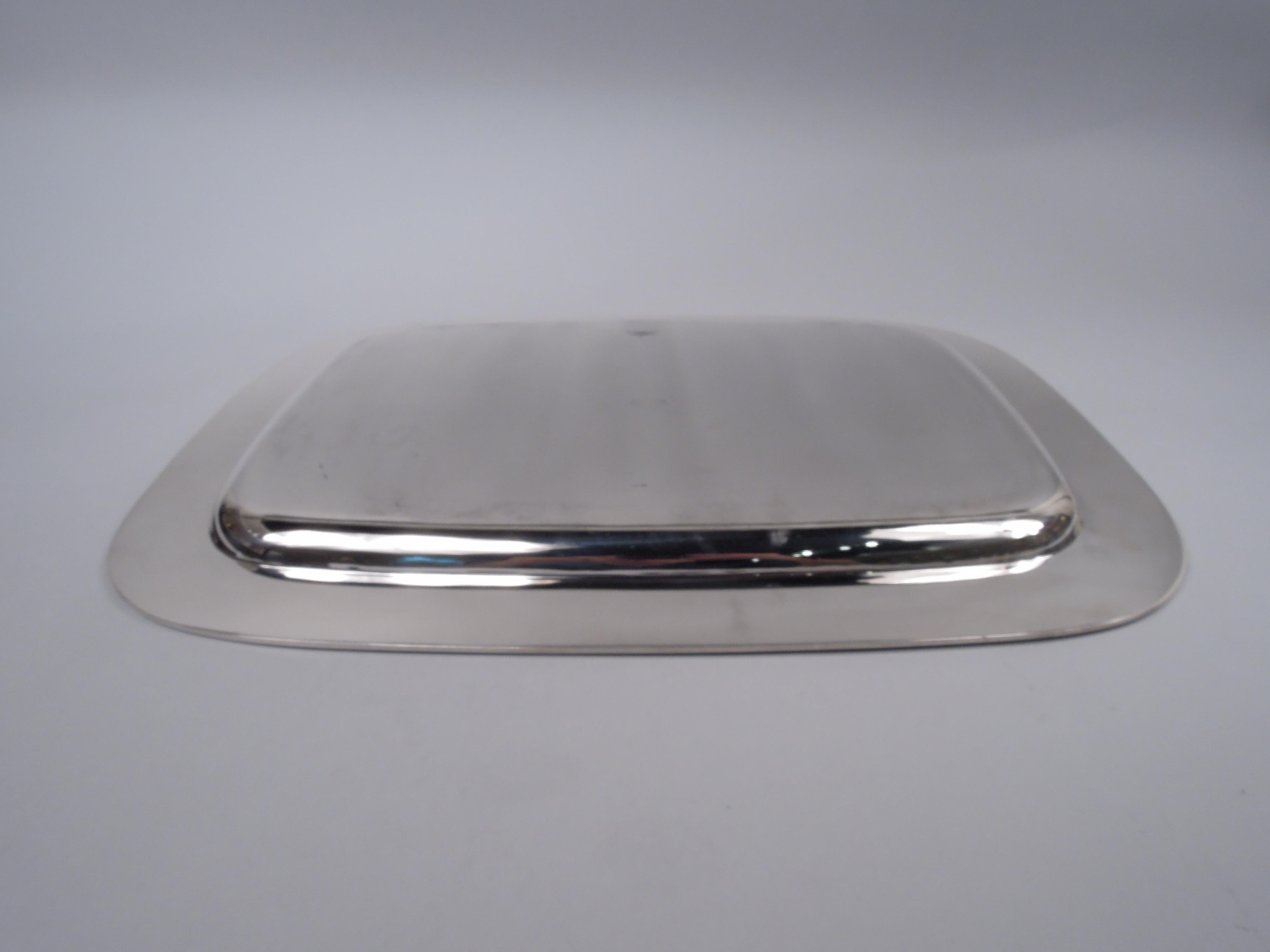 Tiffany Large and Heavy Modern Sterling Silver Rectangular Tray For Sale 1