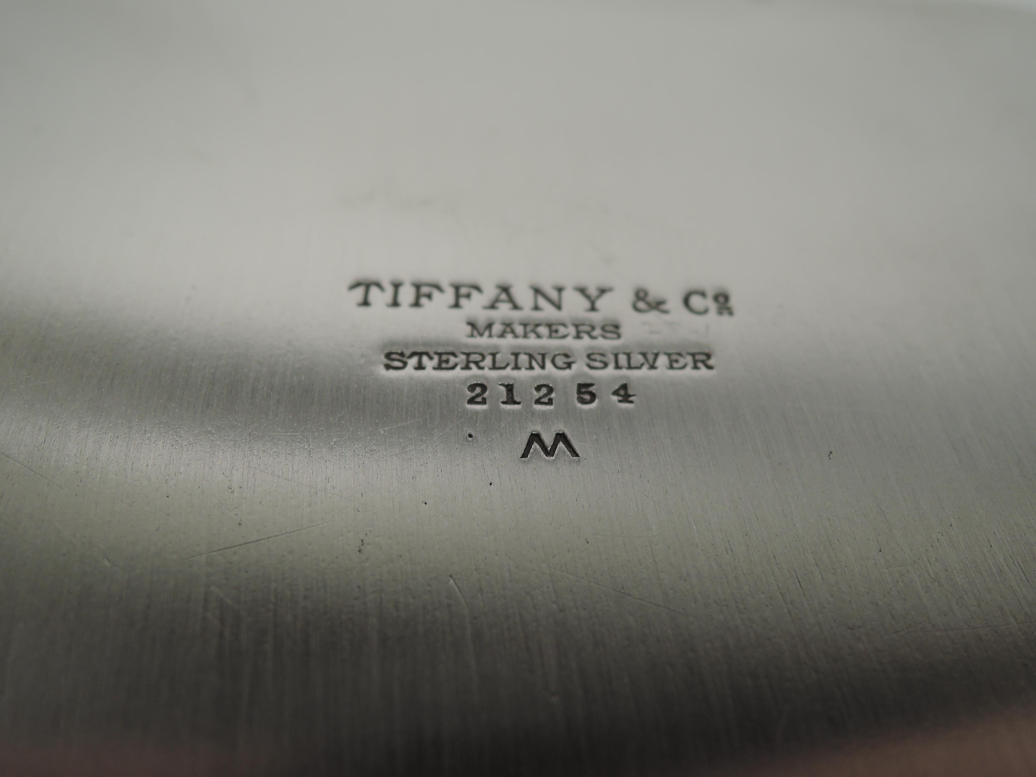 Américain Tiffany - Grand plat de soirée moderne et en argent sterling de 15 pouces