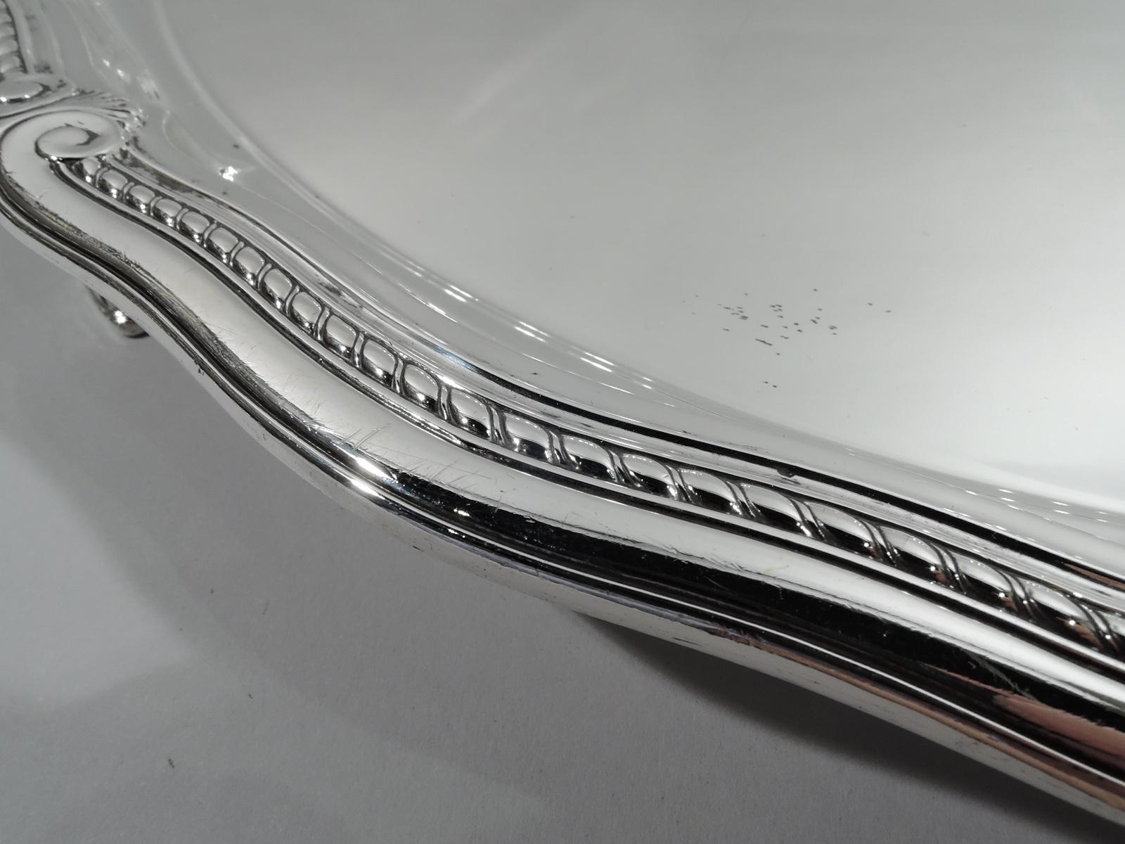 Tiffany Large & Heavy Edwardian Classical Sterling Silver Footed Tray In Excellent Condition In New York, NY