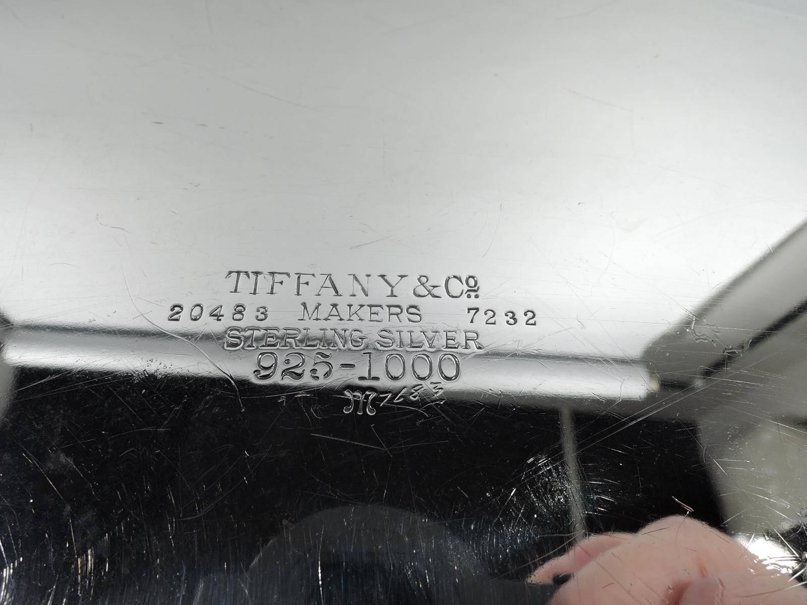 Tiffany Large & Heavy Edwardian Classical Sterling Silver Footed Tray 1