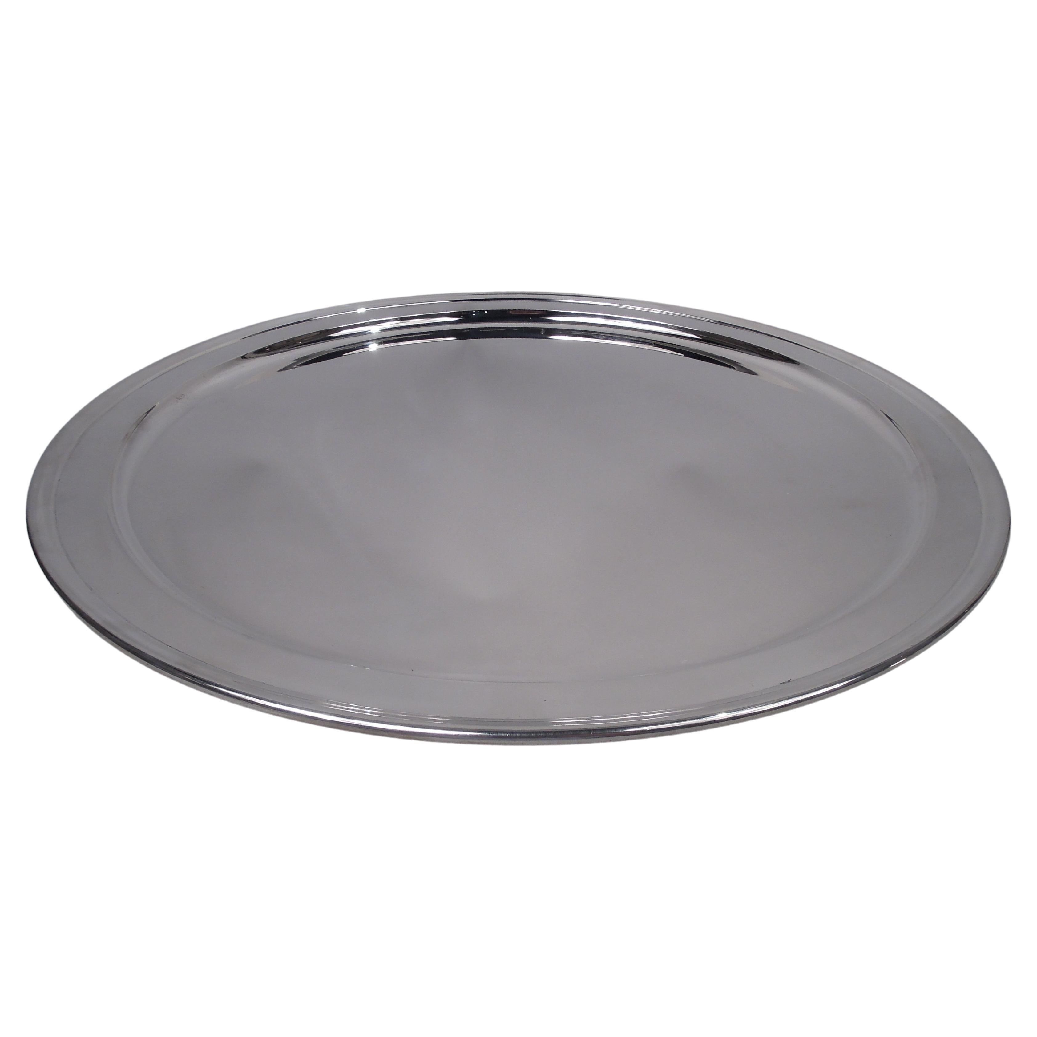 Tiffany Large & Heavy Midcentury Modern 18-Inch Round Tray For Sale