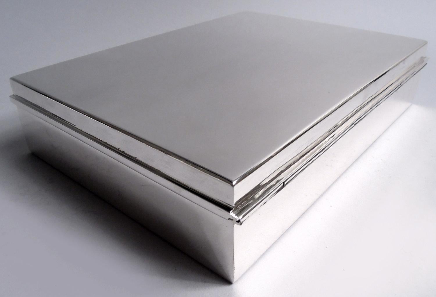 Caja Tiffany grande de plata de ley moderna de mediados de siglo siglo XX