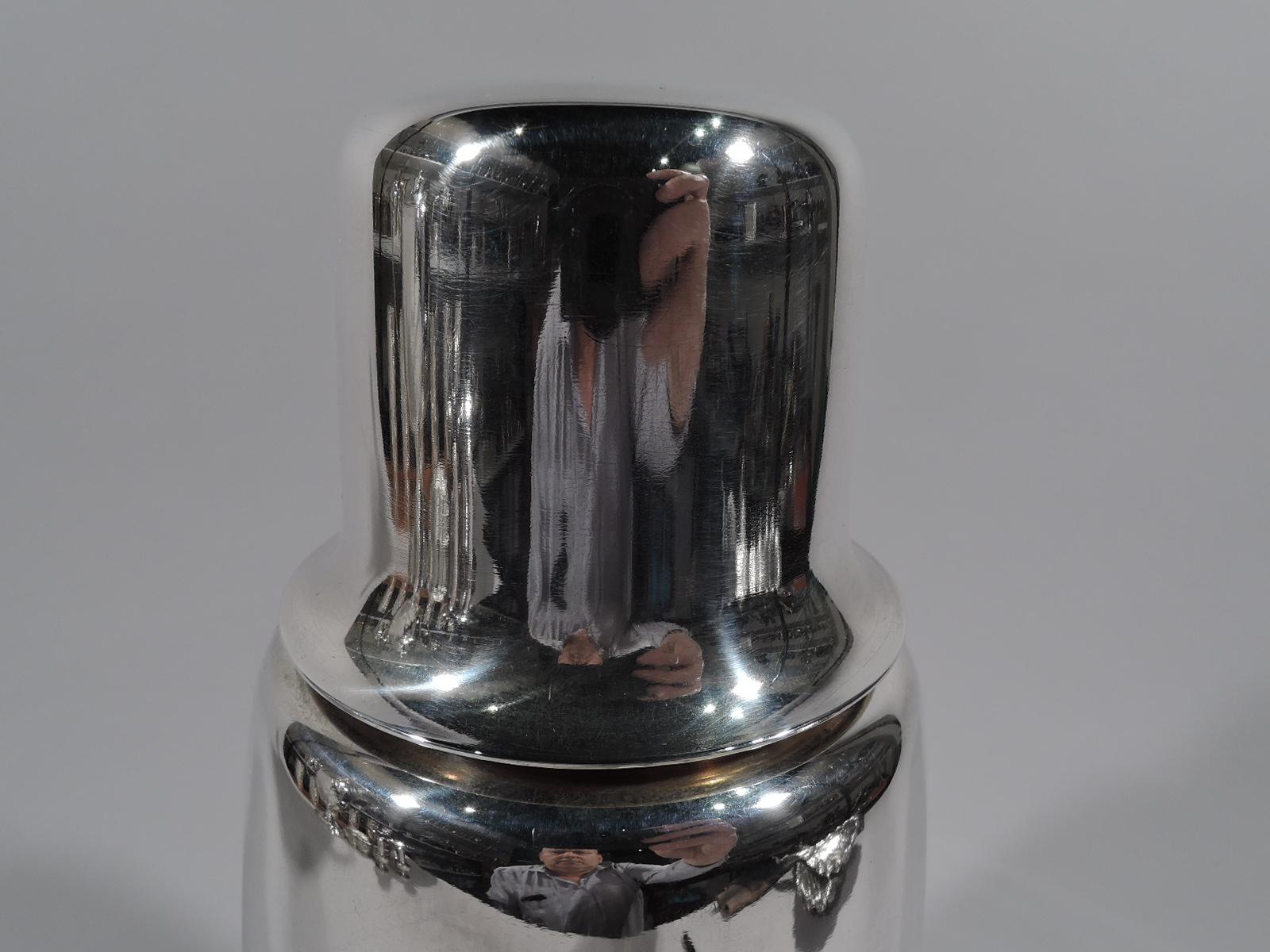 Mid-Century Modern Tiffany Large Midcentury Modern Sterling Silver Cocktail Shaker