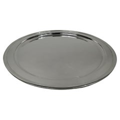 Tiffany Large & Modern Sterling Silver Round 15-Inch Serving Tray