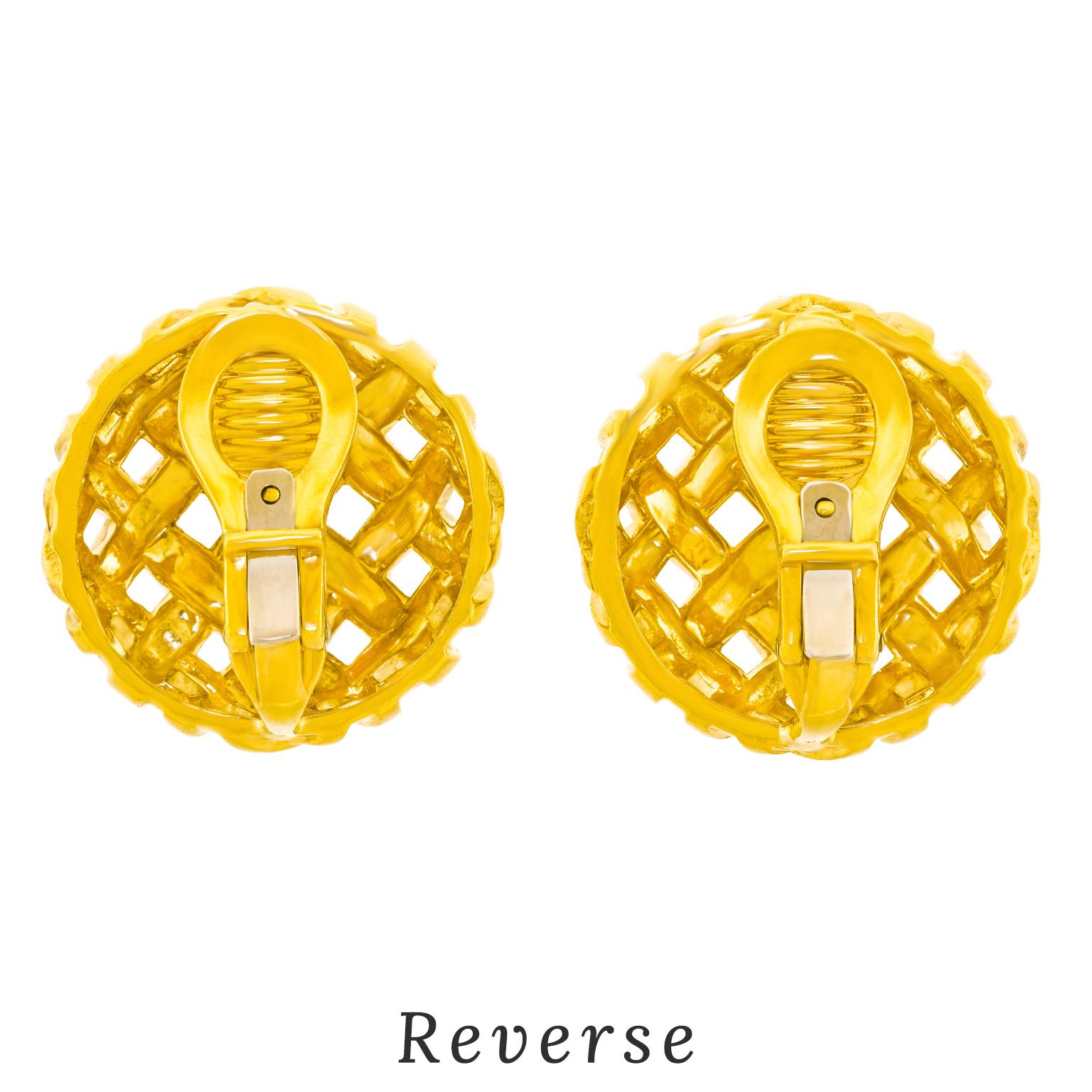 Tiffany & Co. Larger Yellow Gold Vannerie Earrings For Sale 6