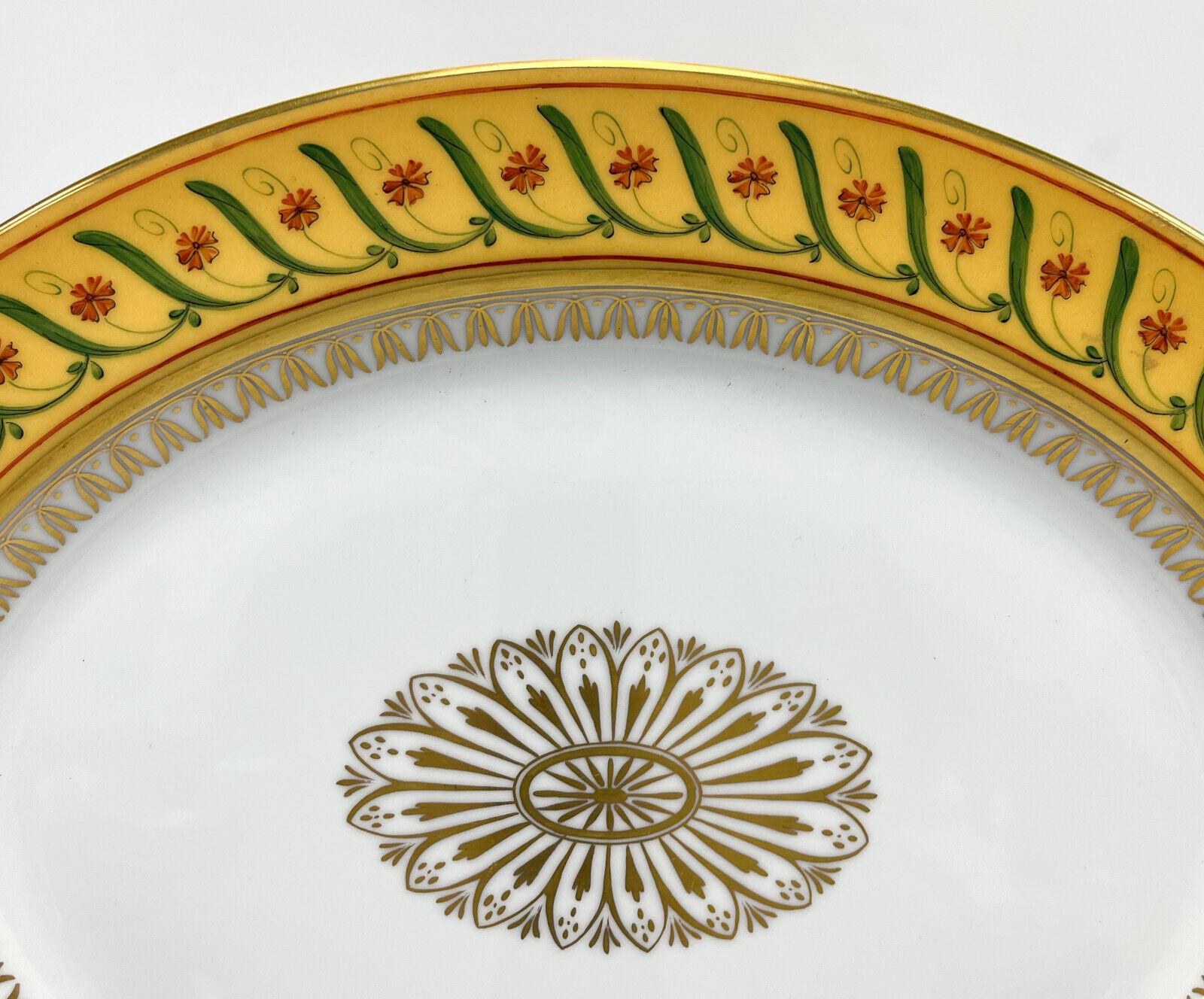 Hand-Painted Tiffany Le Tallec Private Stock Porcelain Oval Serving Tray in Directoir For Sale