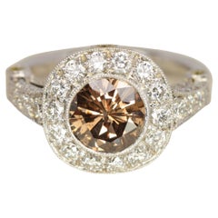 Bague de fiançailles Tiffany Legacy Inspired - 3.02ct Brown, Yellow & White Diamonds