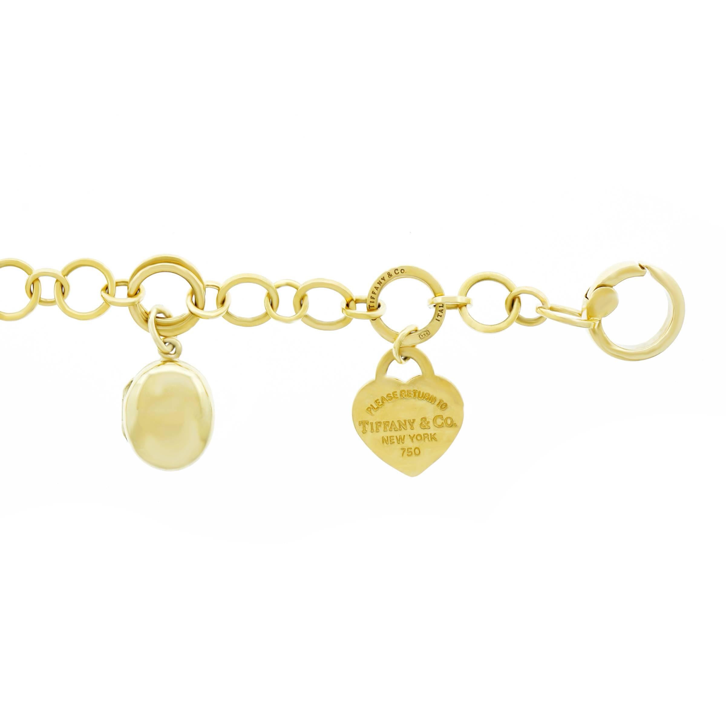 Tiffany Lock and Key Gold Charm Bracelet 2