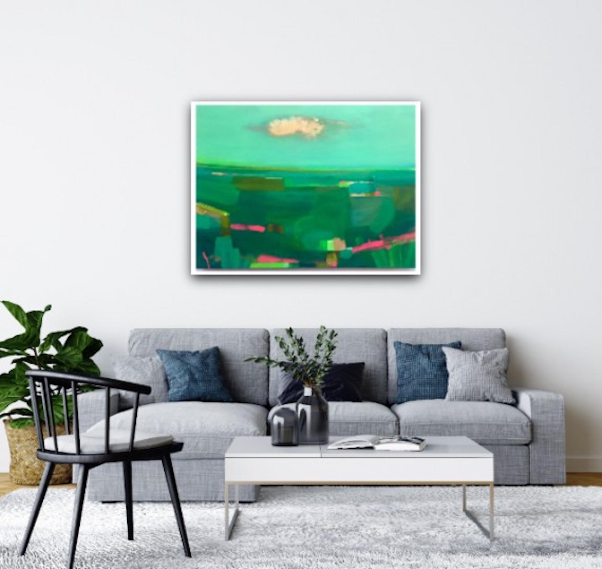 Allure Of Gold Sky, Tiffany Lynch, Original Abstract Green Acrylic Painting For Sale 1