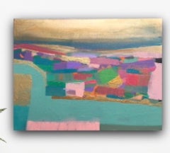 Gold Sky Harbour, Tiffany Lynch, Original Abstract Colourful Painting