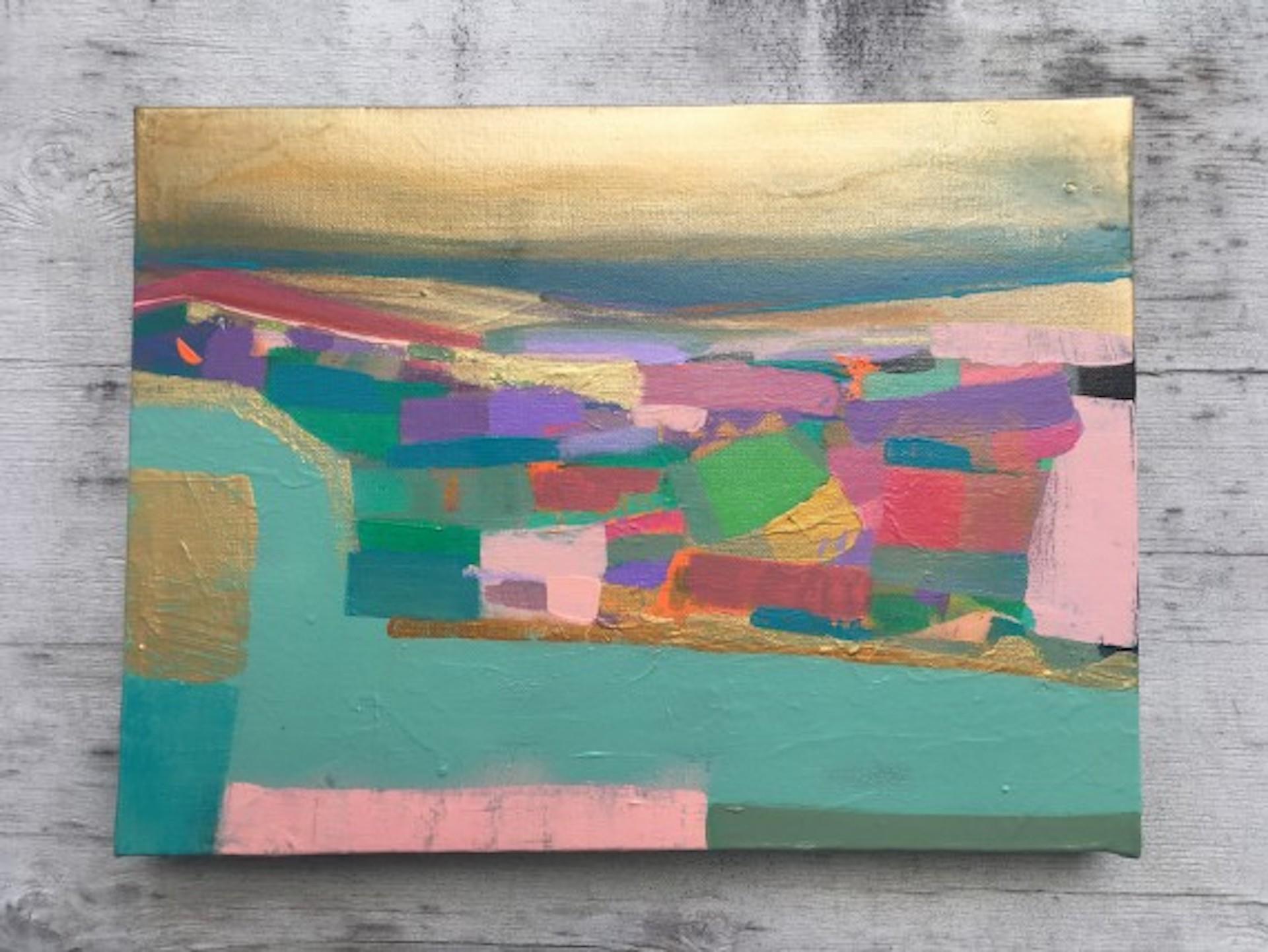 Gold Sky Harbour, Tiffany Lynch, Original Abstract Colourful Painting