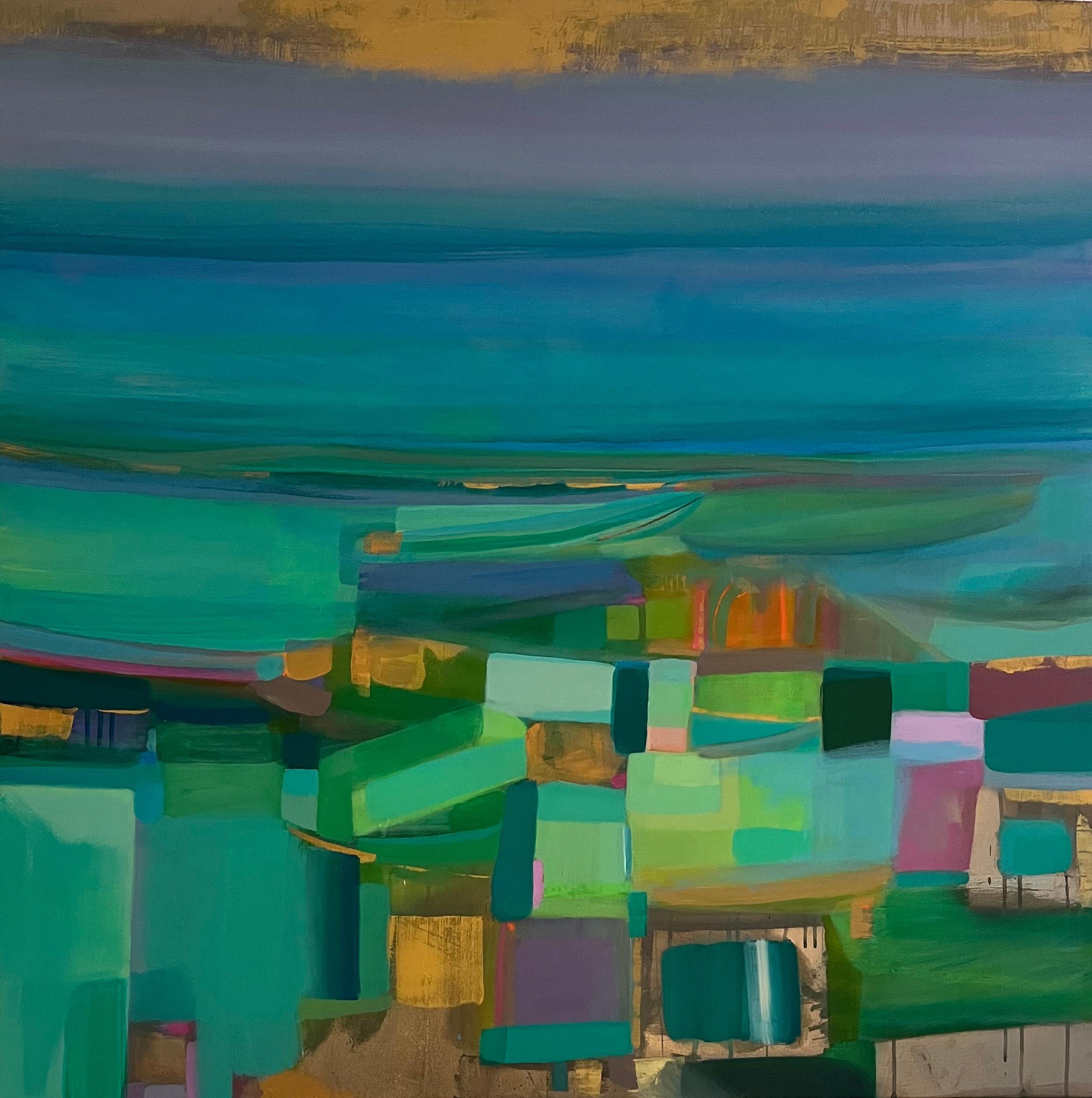 A diptych of 2 original abstract paintings by Tiffany Lynch. 

Sold unframed and side by side with no gaps between, the works would measure H 100 x W 200 x D 3.48 cm ( H 39.37 x W 78.74 x D 1.37 in). EACH work measures 100 H x 100 W x 3.48 D cm