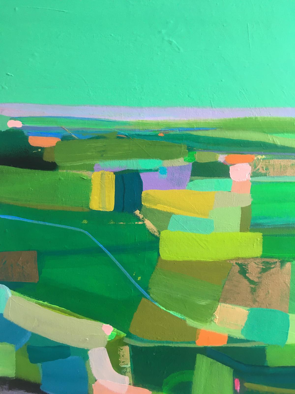 Raya Lila Absenta Cielo - Landscape Painting Verde de Tiffani Lynch