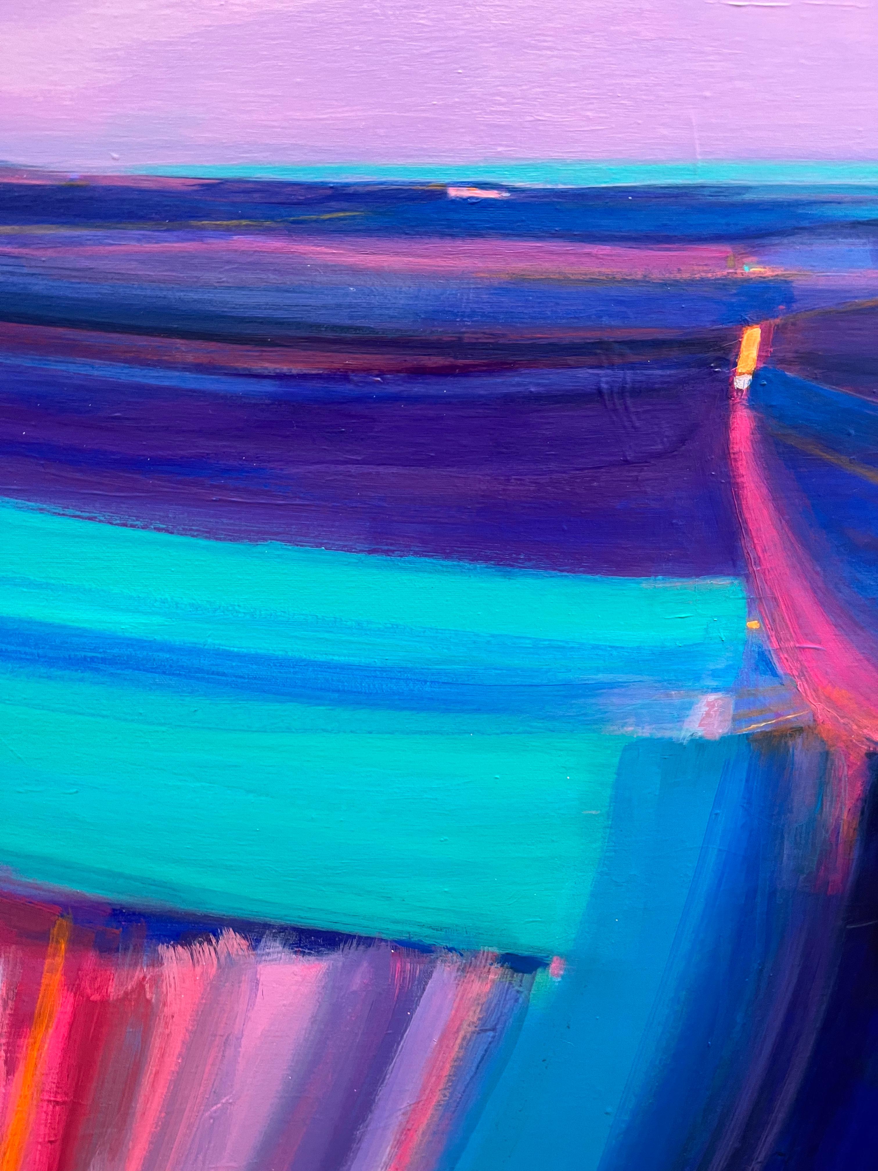 New Horizons, Original painting, Abstract painting, Landscape, Purple For Sale 6