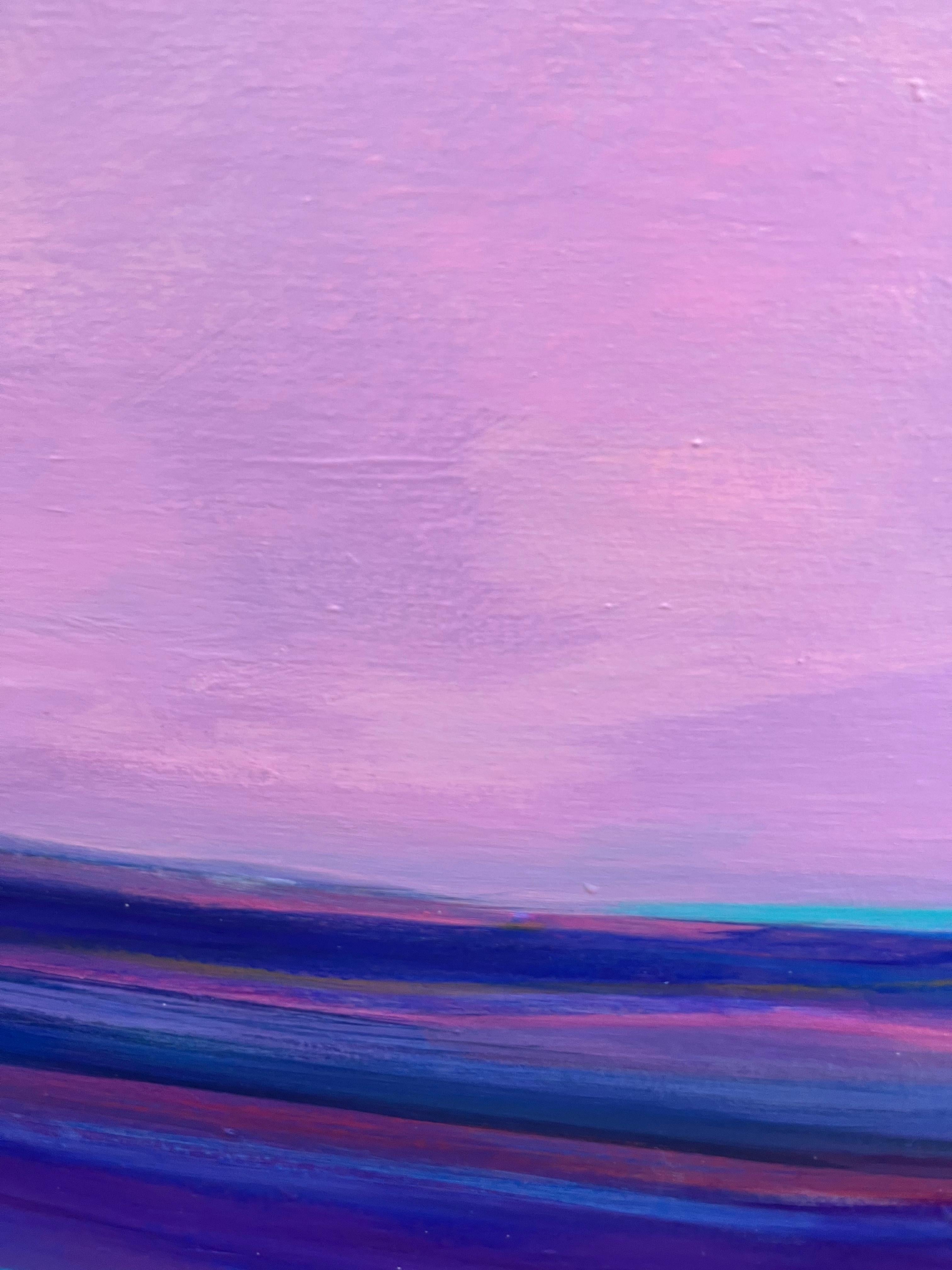 New Horizons, Original painting, Abstract painting, Landscape, Purple - Blue Abstract Painting by Tiffani Lynch