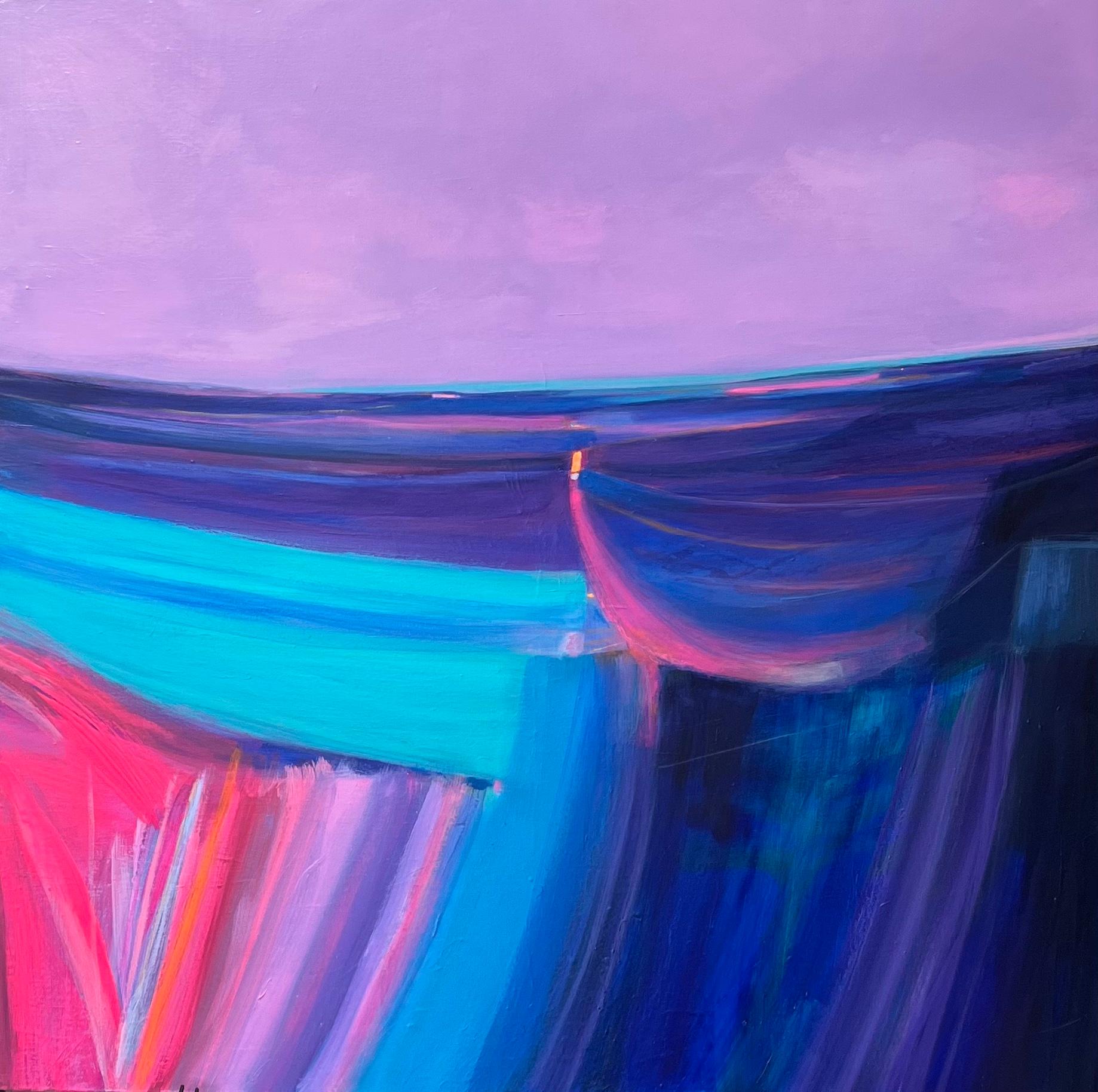 New Horizons, Original painting, Abstract painting, Landscape, Purple For Sale 2