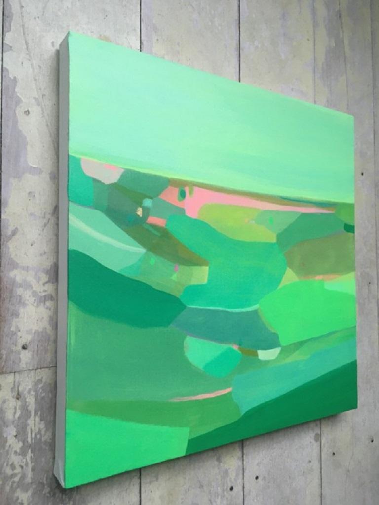 Tiffany Lynch, Emerald Field Blossom Walk, Original Abstract Painting For Sale 1