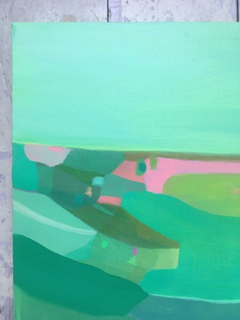 Tiffany Lynch, Emerald Field Blossom Walk, Original Abstract Painting For Sale 2